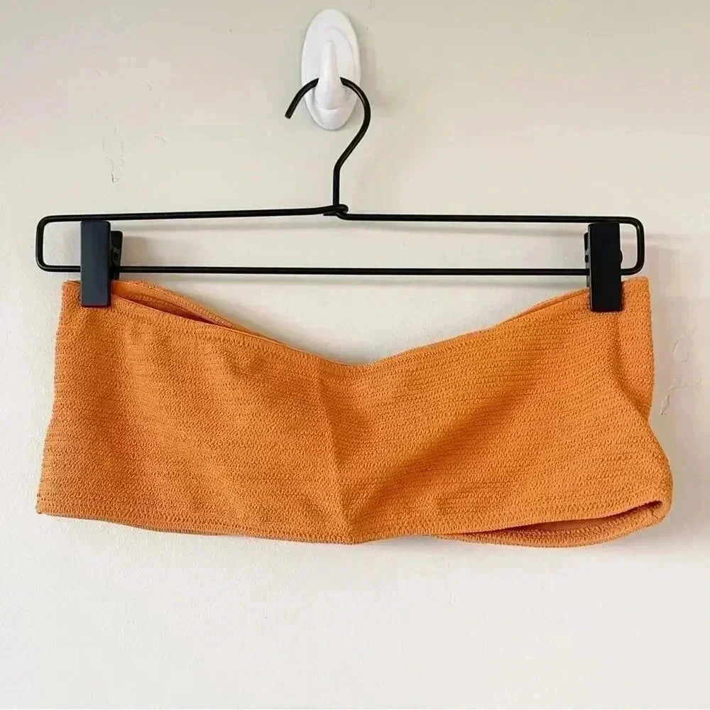 Topshop Crinkle Ring Bandeau Bikini Top Size 10 NWT - Picture 6 of 8